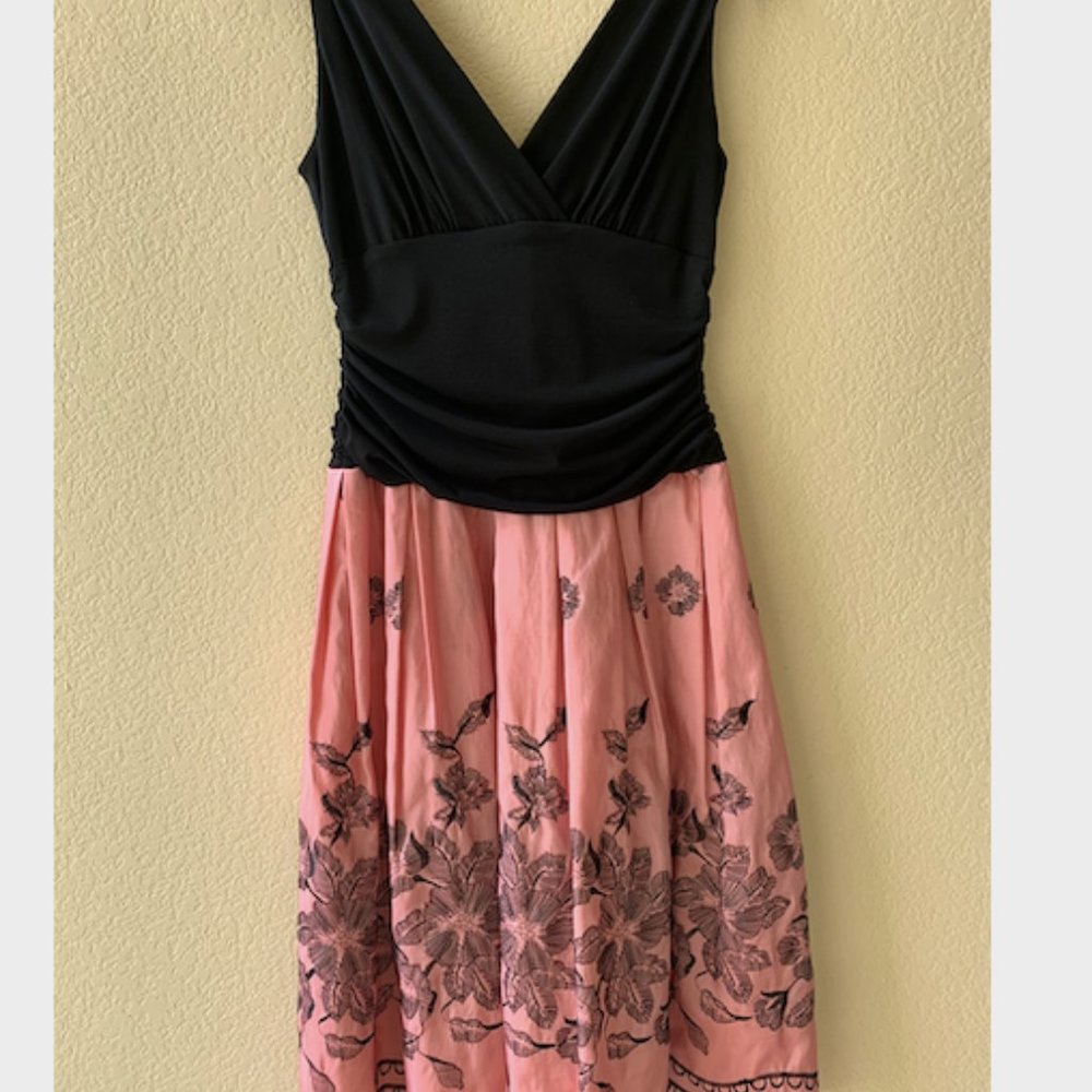 S.L Fashion Black and Pink Cocktail Dress Size 10 Petite